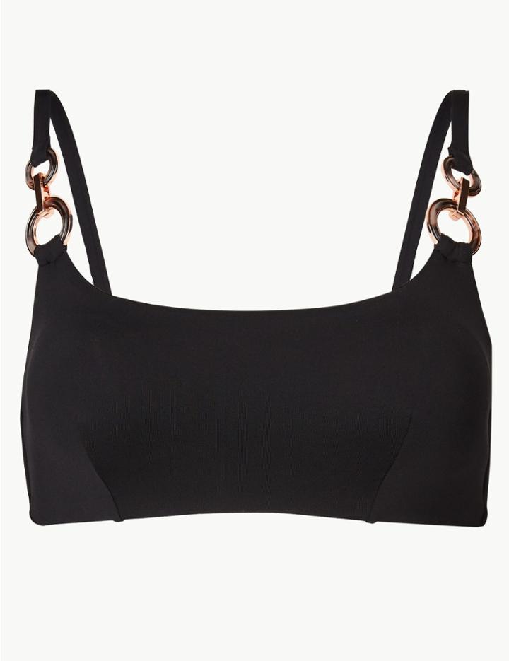 Marks & Spencer Padded Square Neck Bikini Top Black