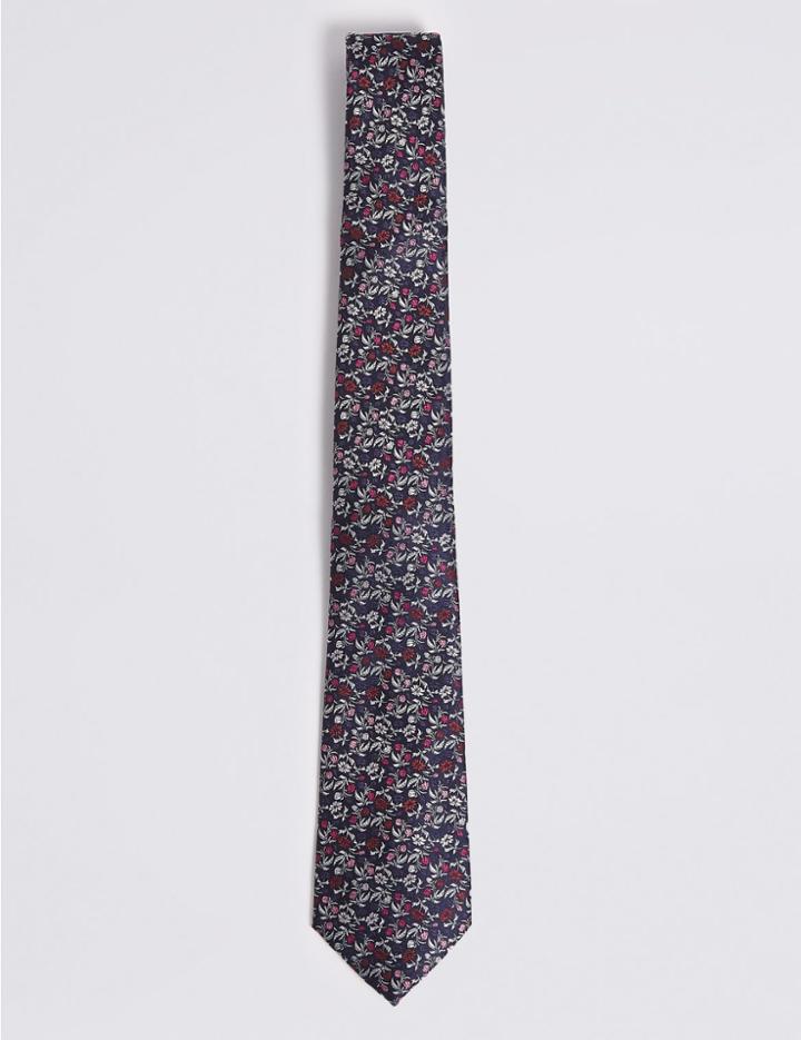 Marks & Spencer Floral Tie Magenta Mix