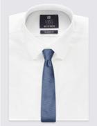 Marks & Spencer Handmade Silk Textured Weave Tie Blue Mix