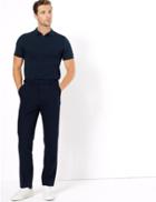 Marks & Spencer Supima Cotton Textured Knitted Polo Navy