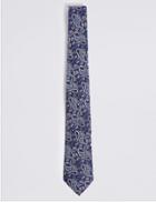 Marks & Spencer Pure Silk Paisley Tie Blue Mix