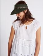 Marks & Spencer Braid Visor Summer Hat Black Mix