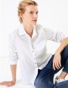 Marks & Spencer Pure Cotton Relaxed Fit Shirt Soft White