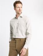Marks & Spencer Pure Cotton Classic Tattersall Checked Shirt Green/brown