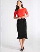 Marks & Spencer Split Side Column Midi Skirt Black