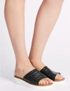 Marks & Spencer Leather Flatform Sandals Black