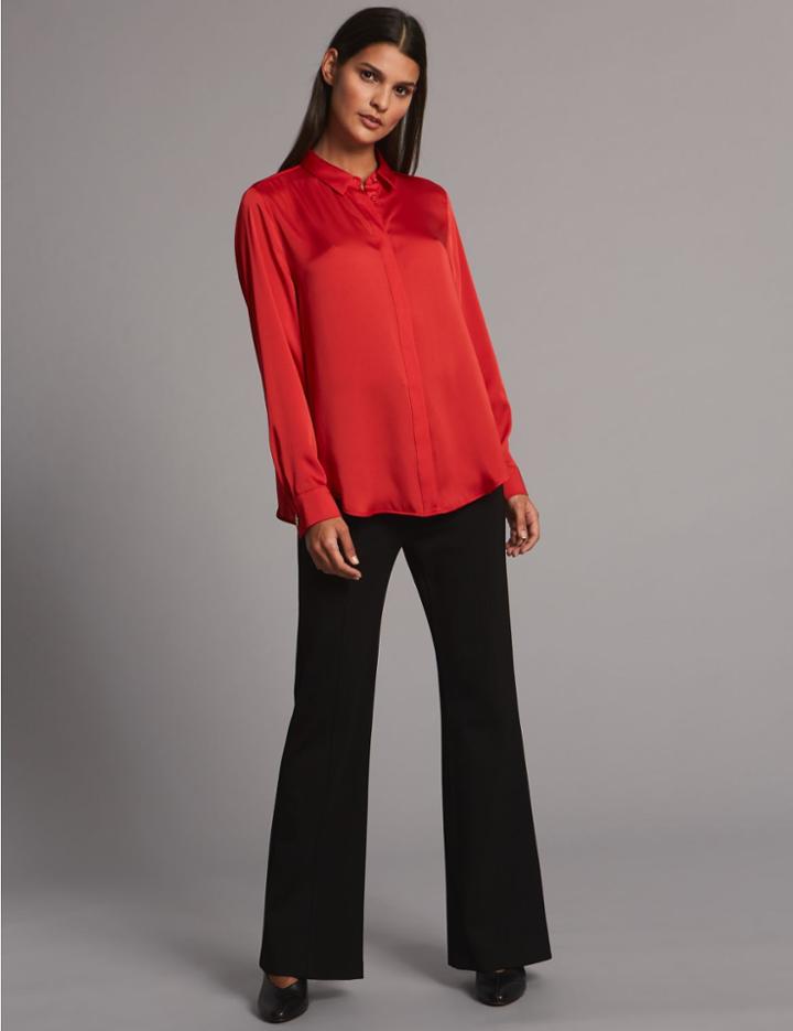 Marks & Spencer Ponte Slim Bootcut Trousers Black/black