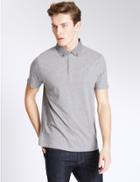 Marks & Spencer Slim Fit Polo Shirt Grey Mix