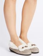 Marks & Spencer Fur Moccasin Slippers Mink