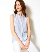 Marks & Spencer V-neck Shell Top Light Blue