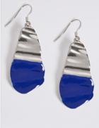 Marks & Spencer Crinkle Paint Drop Earrings Blue Mix