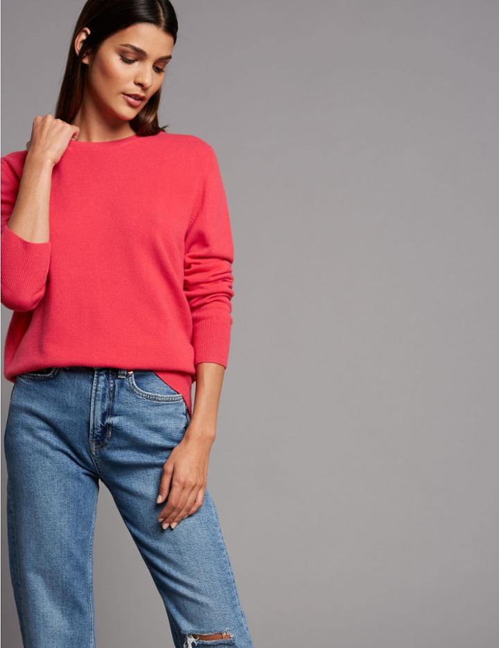 Marks & Spencer Pure Cashmere Round Neck Jumper Crimson