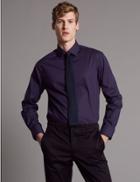 Marks & Spencer Supima&reg; Cotton Rich Tailored Fit Shirt Rich Purple