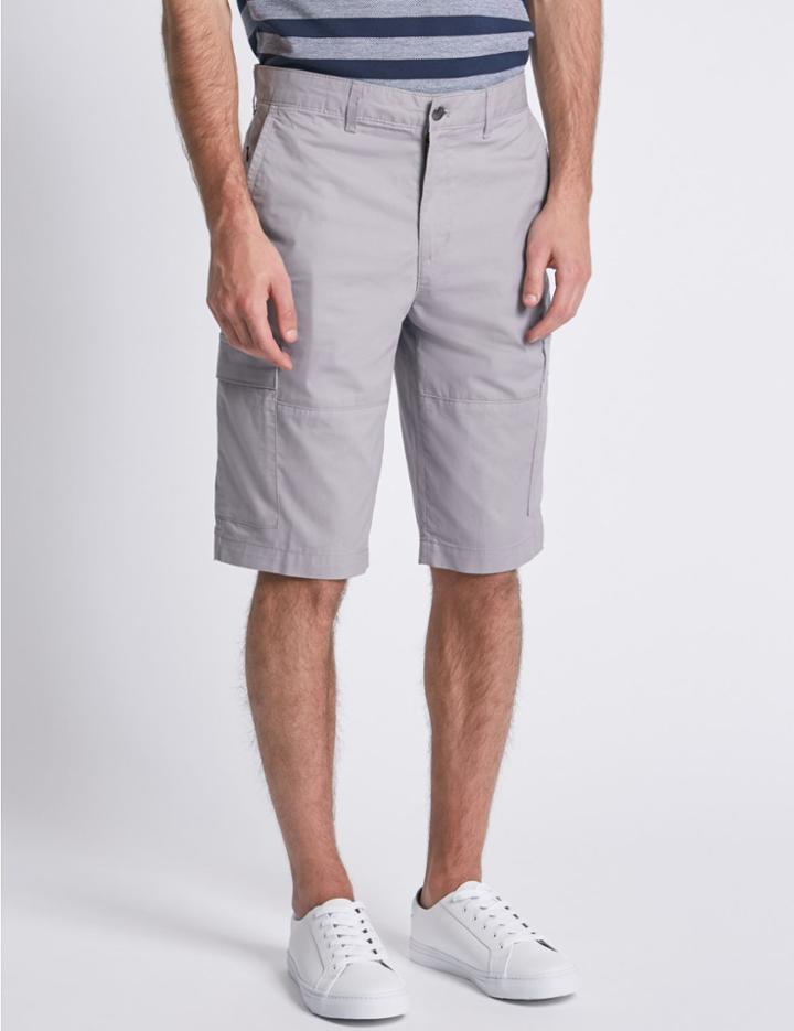Marks & Spencer Cotton Rich Cargo Shorts Light Grey