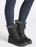 Marks & Spencer Block Heel Front Zip Ankle Boots Black