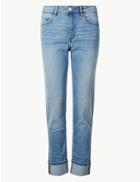 Marks & Spencer Cotton Rich Relaxed Slim Leg Jeans Light Indigo