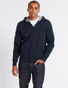 Marks & Spencer Cotton Rich Hooded Top Navy