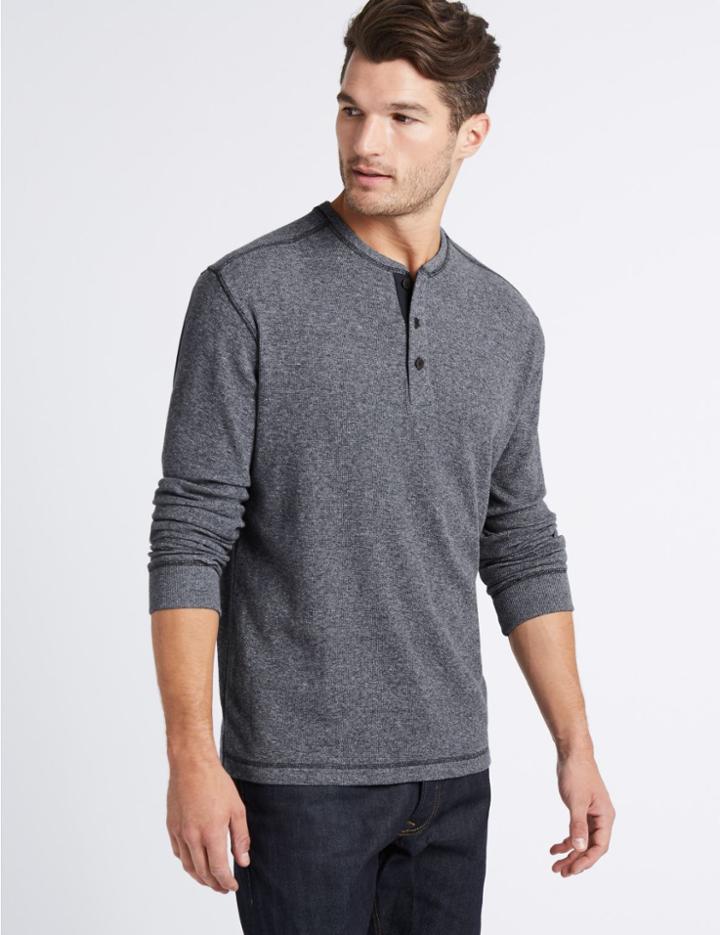 Marks & Spencer Pure Cotton Textured Top Denim