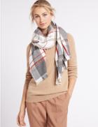 Marks & Spencer Elevated Check Scarf Cream Mix