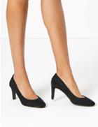 Marks & Spencer Stiletto Heel Almond Toe Court Shoes Black