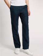 Marks & Spencer Pure Linen Easy To Iron Chinos Navy