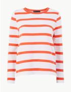 Marks & Spencer Pure Cotton Striped Sweatshirt Orange Mix