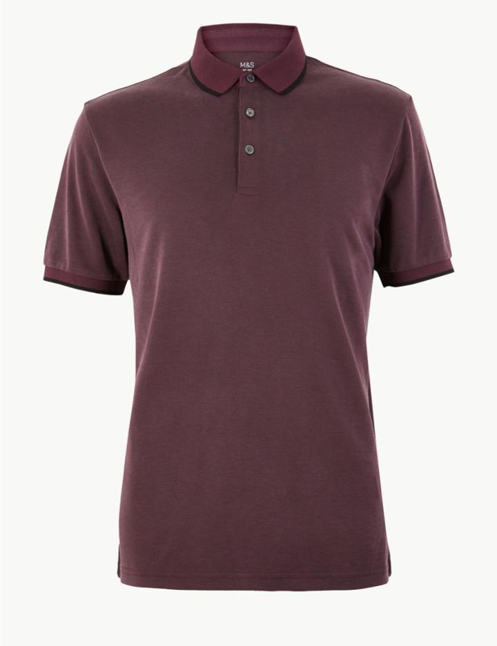 Marks & Spencer Modal Rich Polo Shirt Wine