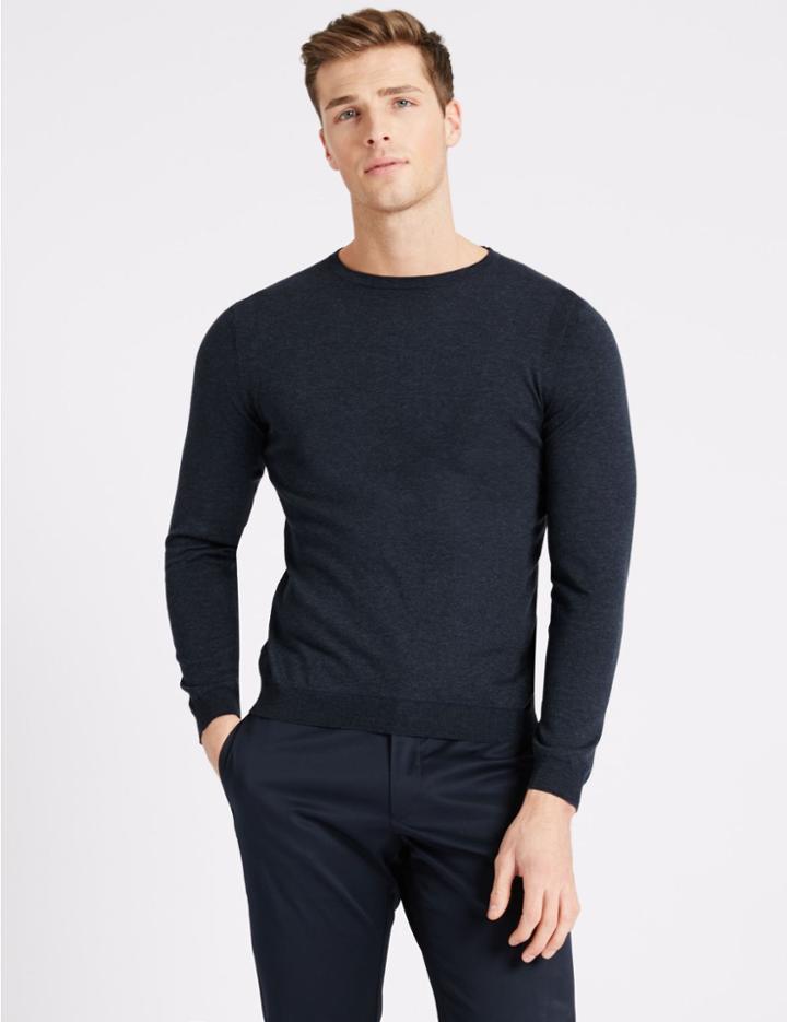 Marks & Spencer Pure Cotton Jumper Denim