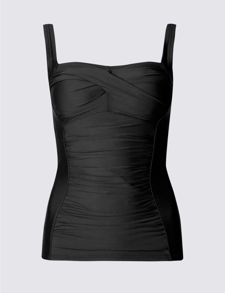 Marks & Spencer Twisted Bandeau Tankini Top Black