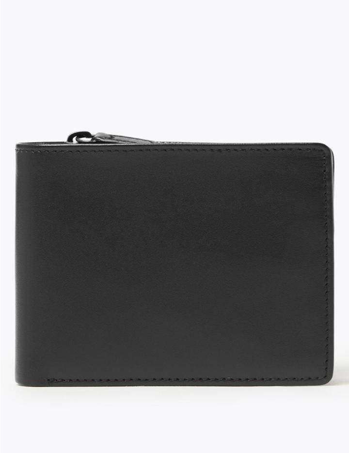 Marks & Spencer Leather Zip Wallet With Cardsafe&trade; Black