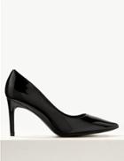 Marks & Spencer Wide Fit Leather Stiletto Heel Court Shoes Black