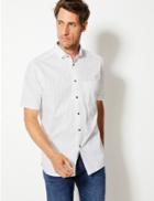 Marks & Spencer Cotton Striped Relaxed Fit Shirt White Mix