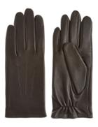 Marks & Spencer Leather Stitch Detail Gloves Chocolate