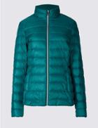 Marks & Spencer Padded Down & Feather Jacket With Stormwear&trade; Petrol Green