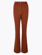 Marks & Spencer High Waist Slim Fit Bootcut Flared Trousers Copper