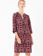 Marks & Spencer Animal Print Shift Dress Pink Mix