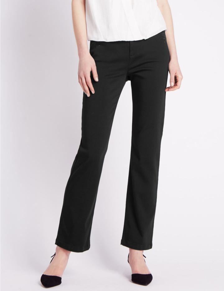 Marks & Spencer Roma Rise Straight Leg Jeans Black