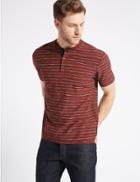 Marks & Spencer Pure Cotton Striped Top Red Mix