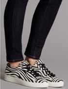 Marks & Spencer Leather Lace-up Trainers Black/white