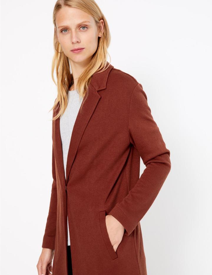 Marks & Spencer Knitted Lightweight Coat Brick