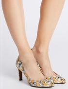 Marks & Spencer Stiletto Floral Court Shoes Yellow Mix