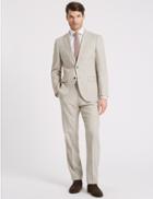 Marks & Spencer Linen Miracle Regular Fit Textured Jacket Neutral