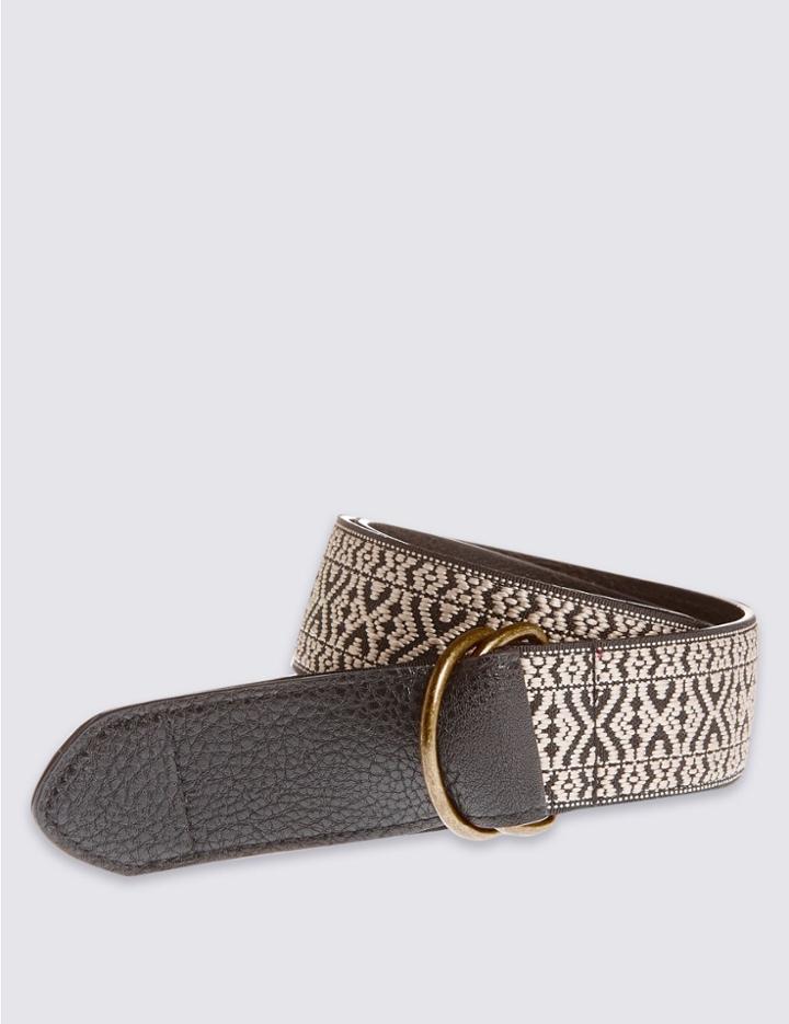 Marks & Spencer Embroidered Waist Belt Black Mix