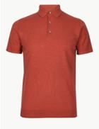 Marks & Spencer Cotton Rich Knitted Polo Coral