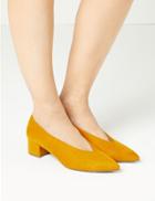 Marks & Spencer Pointed Toe Court Shoes Ochre