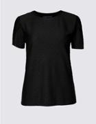 Marks & Spencer Petite Round Neck Short Sleeve T-shirt Black