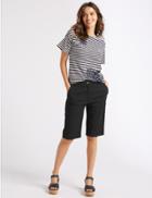Marks & Spencer Cotton Blend Tailored Shorts Black