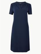 Marks & Spencer V-neck Shift Dress Navy