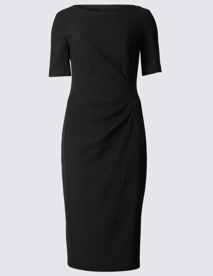 Marks & Spencer Drape Waist Shift Dress Black