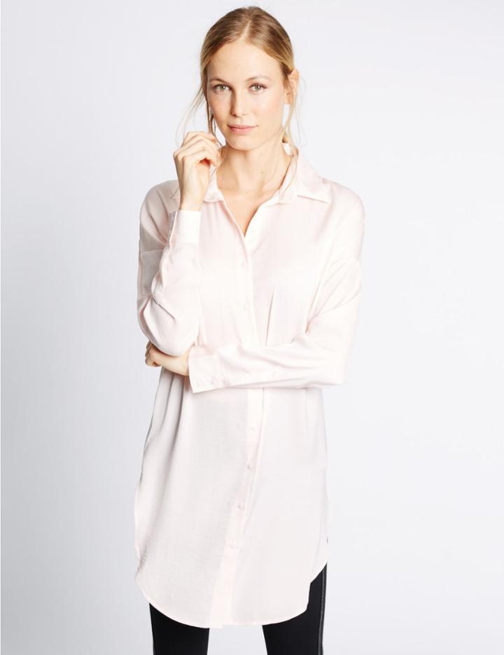 Marks & Spencer Longline Long Sleeve Shirt Blush